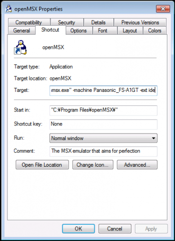openmsx_shortcut_windows
